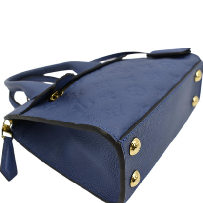 LOUIS VUITTON Pont Neuf Monogram Empreinte Leather Shoulder Bag Blue