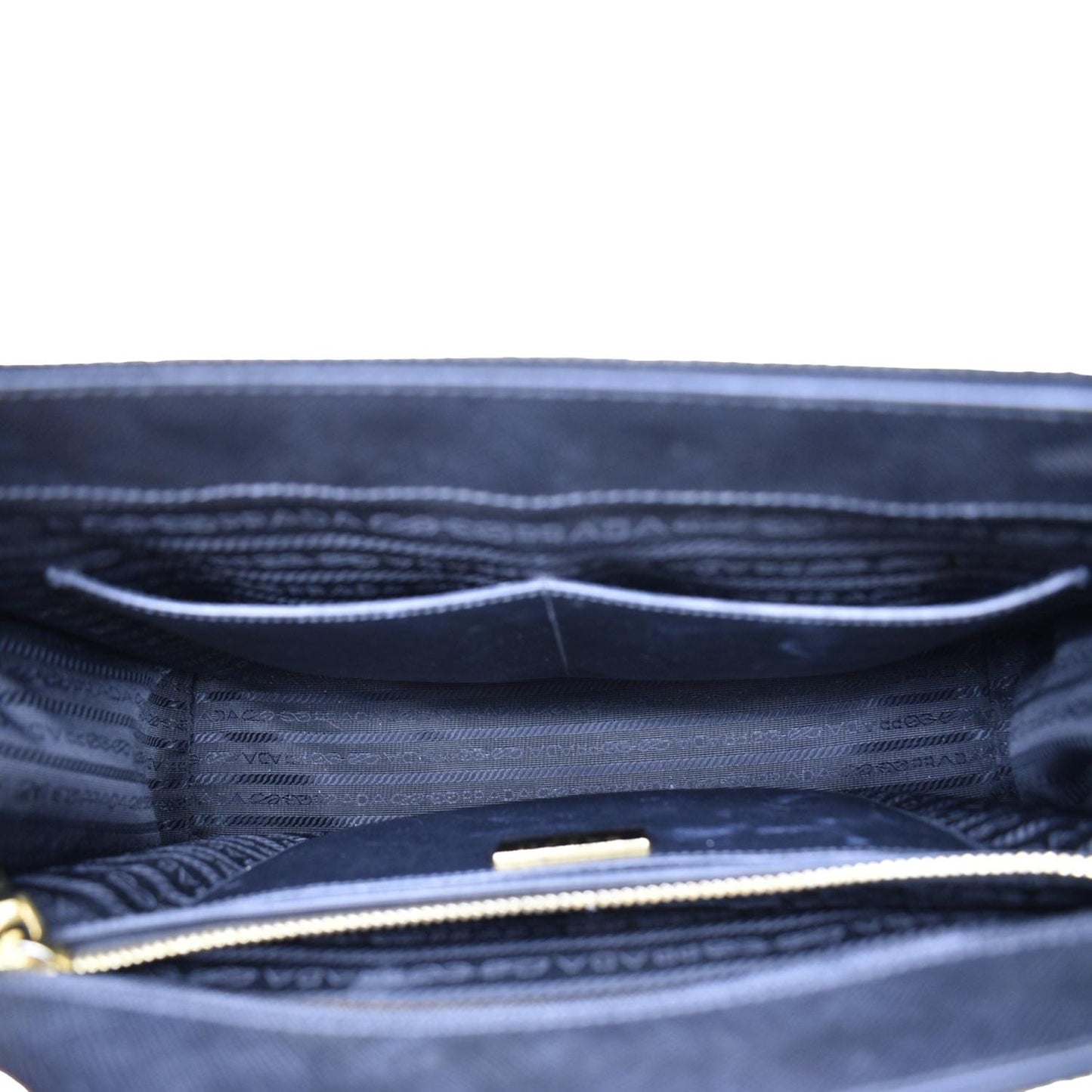 PRADA Saffiano Leather Shoulder Bag Black