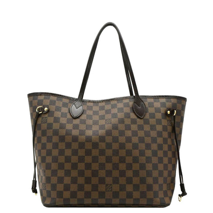 LOUIS VUITTON Neverfull MM Damier Ebene Shoulder Bag Brown