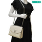 LOUIS VUITTON Mylockme Studded Leather Chain Shoulder Bag White