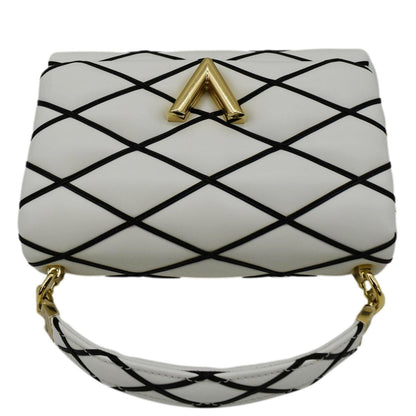 LOUIS VUITTON GO-14 MM Malletage Leather Shoulder Bag White