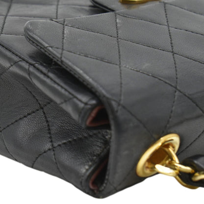 CHANEL Square Mini Flap Quilted Leather Chain Shoulder Bag Black