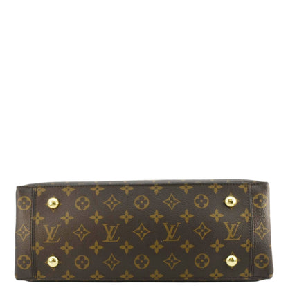 LOUIS VUITTON Flower Monogram Canvas Tote Shoulder Bag Cerise
