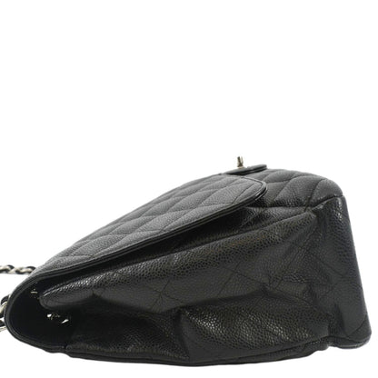 CHANEL Classic Maxi Single Flap Caviar Leather Shoulder Bag Black