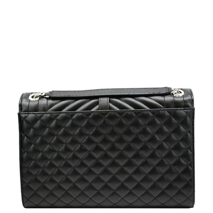 YVES SAINT LAURENT Large Envelope Mix Matelasse Leather Chain Shoulder Bag Black