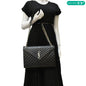 YVES SAINT LAURENT Large Envelope Mix Matelasse Leather Chain Shoulder Bag Black