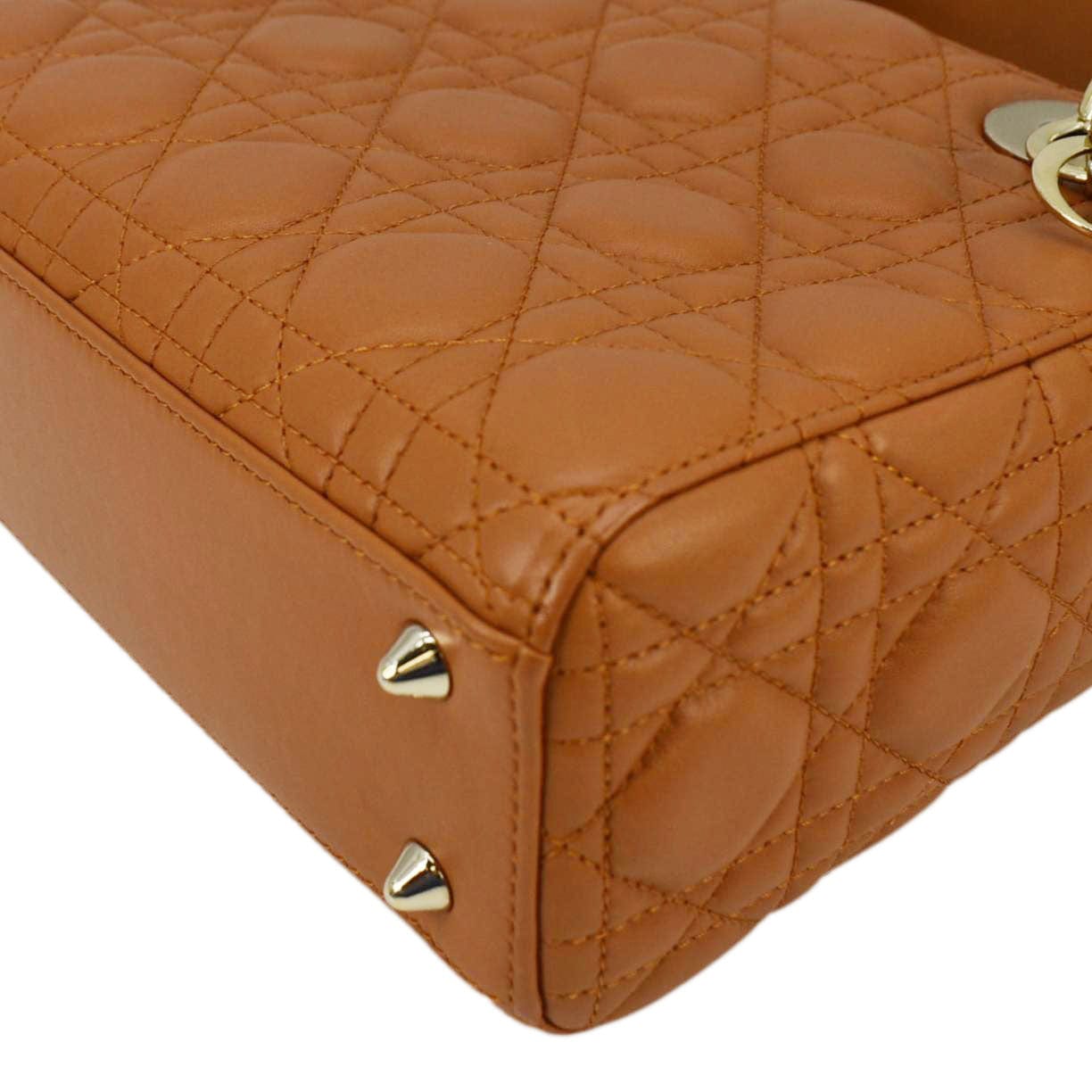 CHRISTIAN DIOR My ABCDior Small Cannage Leather Shoulder Bag Orange