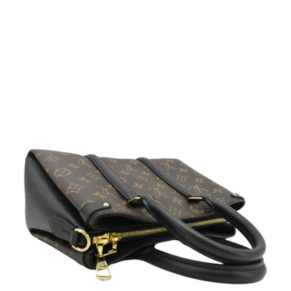 LOUIS VUITTON Soufflot BB Monogram Leather Shoulder Bag Black