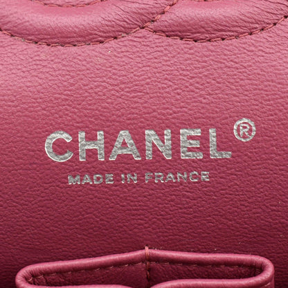 CHANEL Classic Double Flap Patent Leather Shoulder Bag Rose Pink