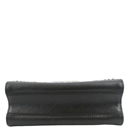 LOUIS VUITTON Twist Whipstitch MM Epi Leather Shoulder Bag Black