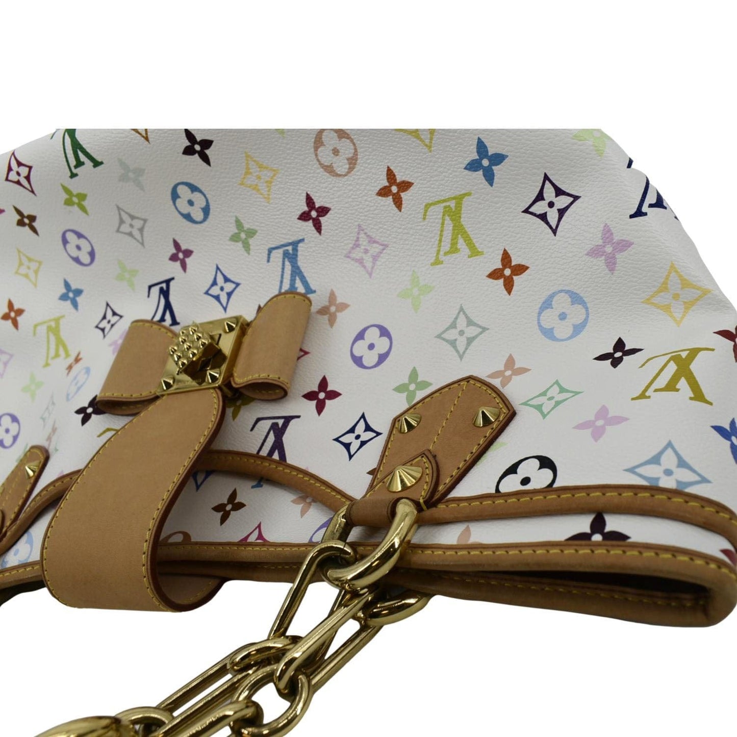 LOUIS VUITTON Annie MM Multicolor Monogram Canvas Shoulder Bag White