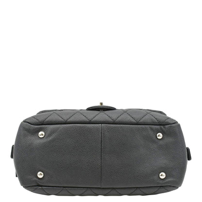 CHANEL Camera Quilted Caviar Leather Shoulder Bag Black