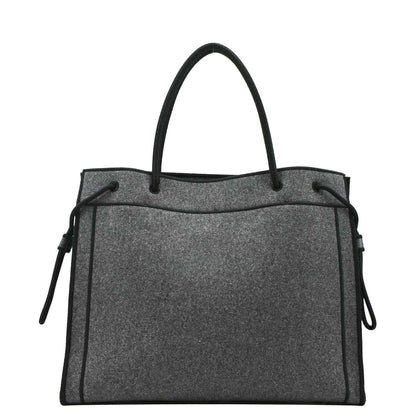 FENDI Sunshine Flannel Wool Shoulder Bag Grey