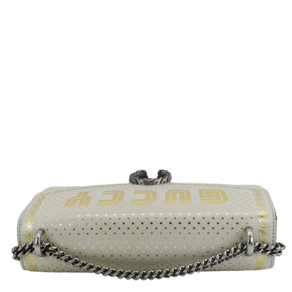 GUCCI X SEGA Dionysus Medium GUCCY Stars Leather Shoulder Bag White 400235