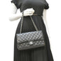 CHANEL Classic Medium Double Flap Quilted Leather Shoulder Bag Black