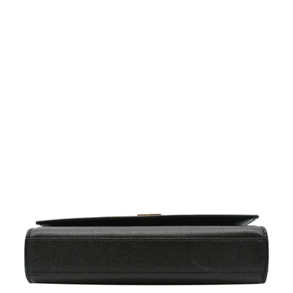 YVES SAINT LAURENT Kate Leather Chain Clutch Crossbody Bag Black
