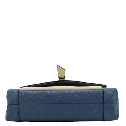 LOUIS VUITTON Blanche BB Monogram Empreinte Leather Shoulder Bag Blue