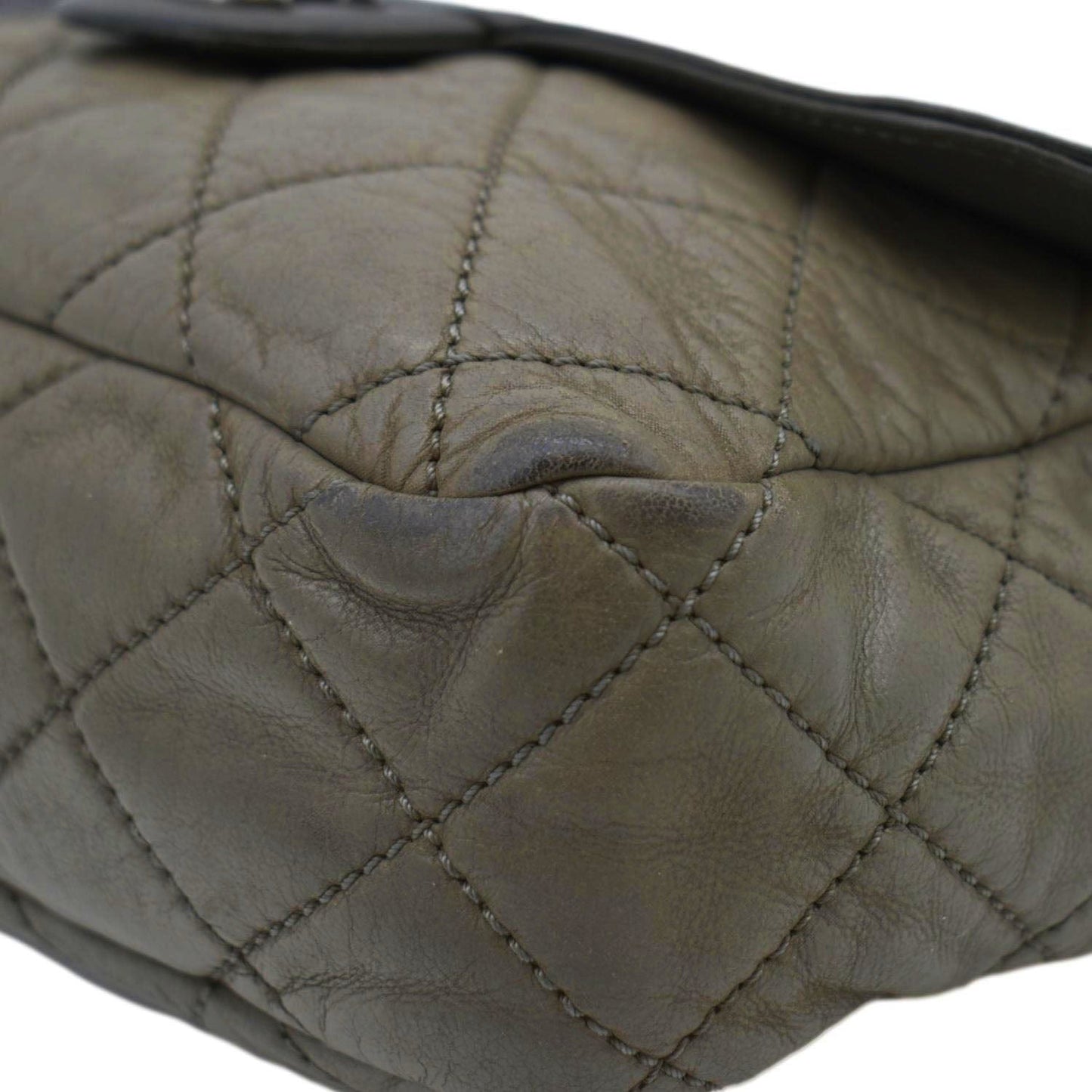 CHANEL In The Mix Flap Quilted Leather Shoulder Bag Grey