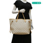 LOUIS VUITTON Neverfull MM Damier Azur Shoulder Bag Rose Ballerine