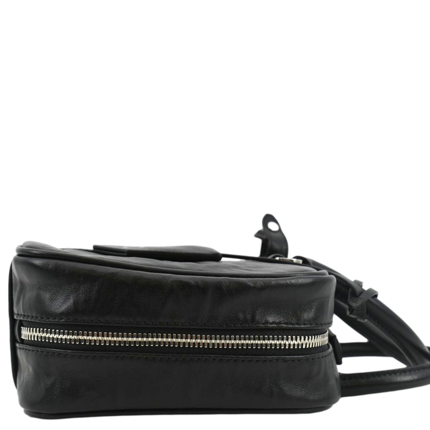 PRADA Re-edition 2001 Medium Antique Nappa Leather Shoulder Bag Black