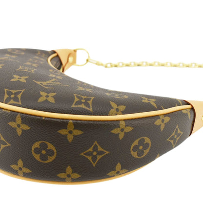LOUIS VUITTON Loop Half Moon Monogram Canvas Shoulder Bag Brown