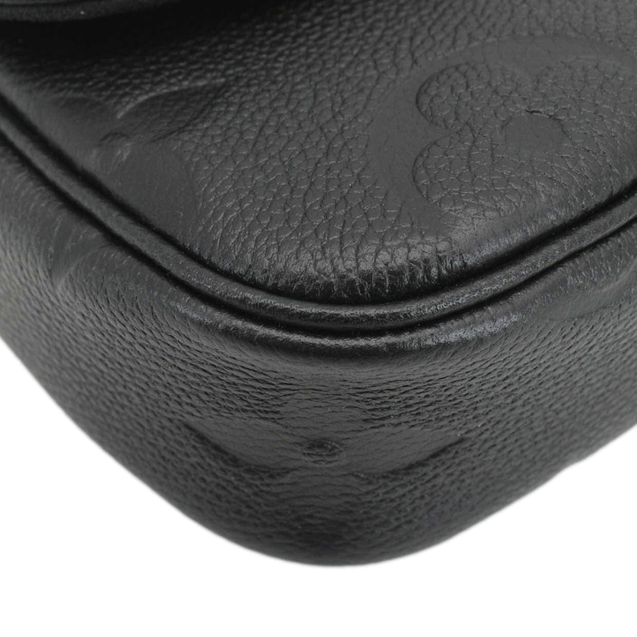 LOUIS VUITTON Ivy Empreinte Leather Wallet On Chain Shoulder Bag Black