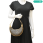 LOUIS VUITTON Loop Half Moon Monogram Canvas Shoulder Bag Brown