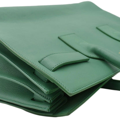 YVES SAINT LAURENT Sac de Jour Leather Satchel Shoulder Bag Green