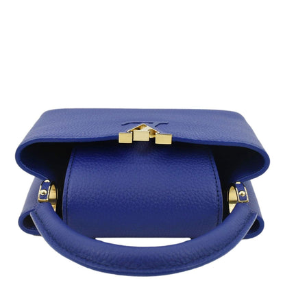 LOUIS VUITTON Capucines Taurillon Leather Shoulder Bag Blue