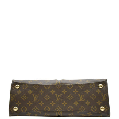 LOUIS VUITTON V Monogram Canvas Tote Shoulder Bag Brown