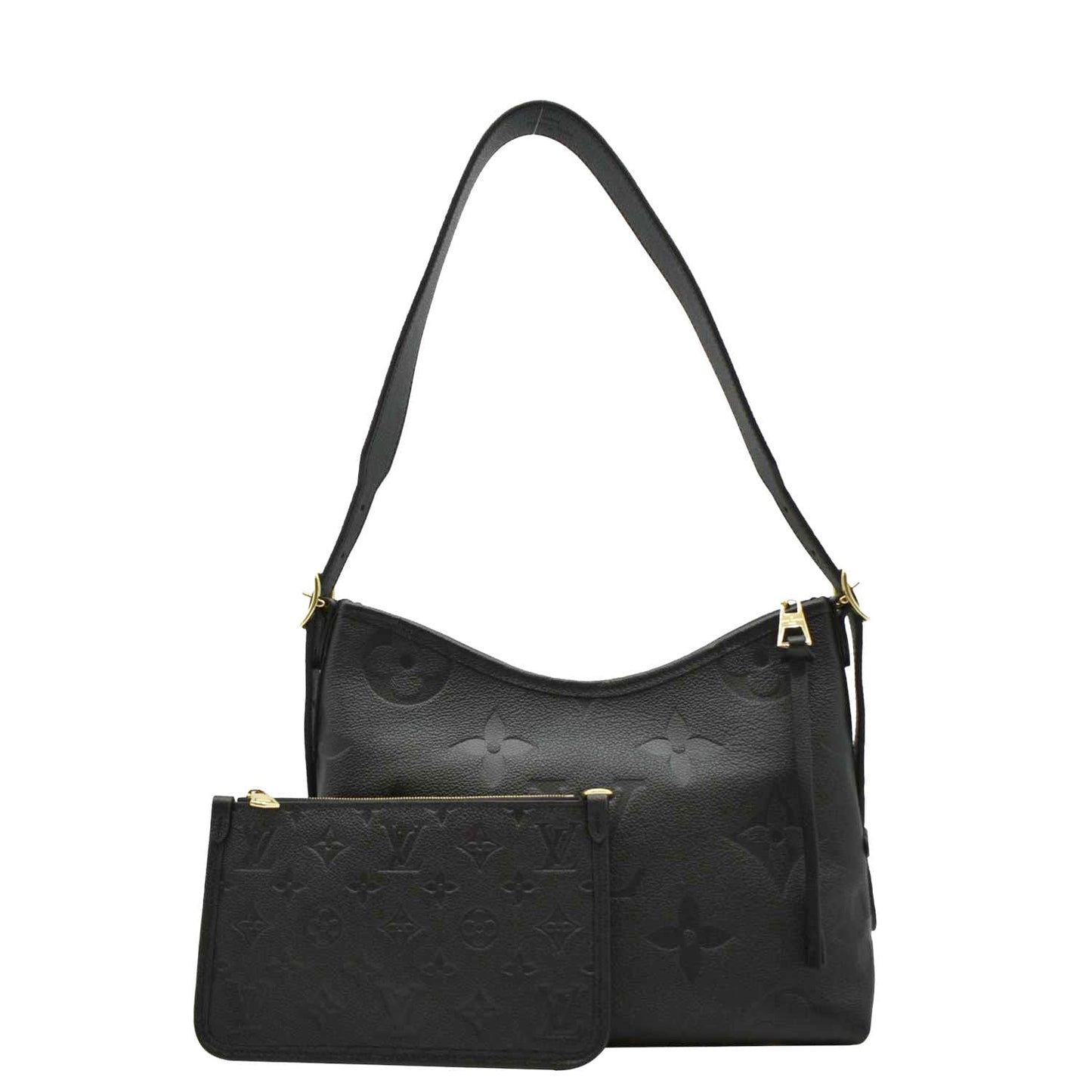 LOUIS VUITTON Carryall PM  Monogram Empreinte Leather Shoulder Bag Black