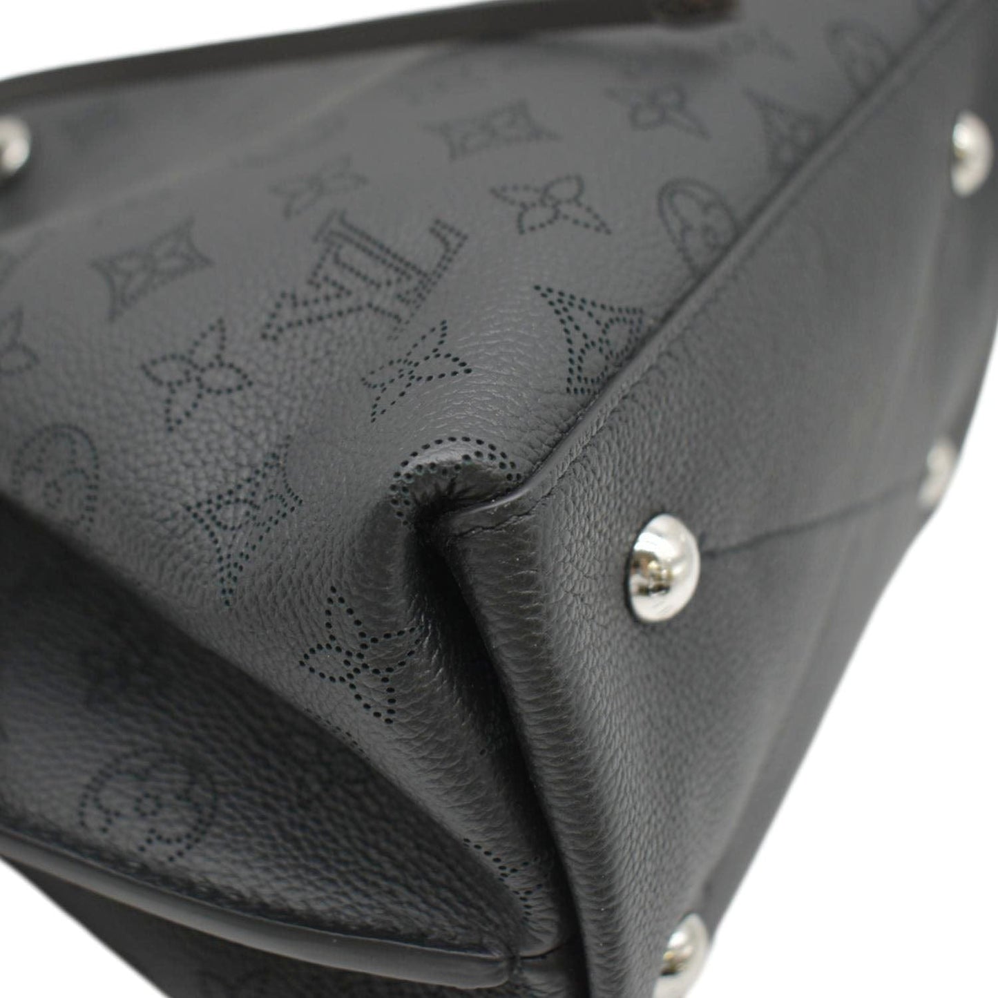 LOUIS VUITTON Muria Mahina Perforated Leather Shoulder Bag Black