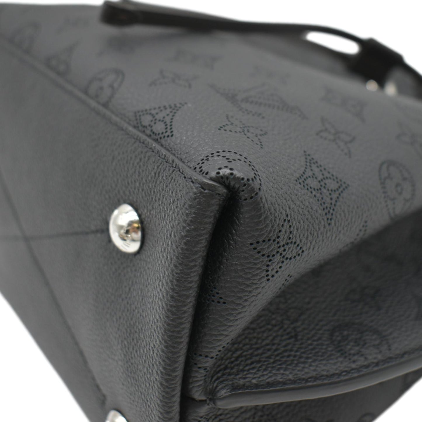 LOUIS VUITTON Muria Mahina Perforated Leather Shoulder Bag Black