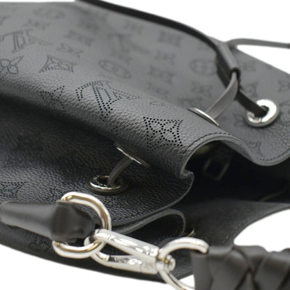 LOUIS VUITTON Muria Mahina Perforated Leather Shoulder Bag Black