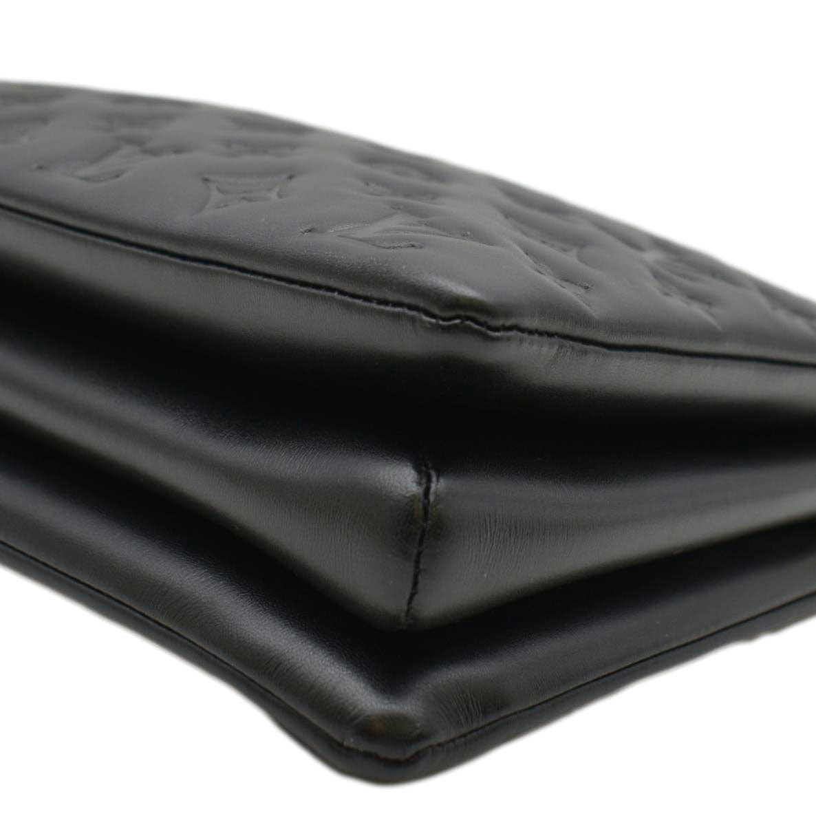 LOUIS VUITTON Coussin MM Monogram Embossed Shoulder Bag Black
