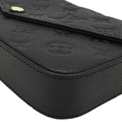 LOUIS VUITTON Felicie Monogram Empreinte Pochette Shoulder Bag Black