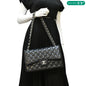 CHANEL Jumbo Double Flap Quilted Caviar Leather Shoulder Bag Black
