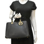 CHRISTIAN DIOR Diorissimo Leather Tote Shoulder  Bag Black
