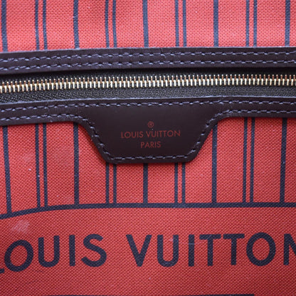 LOUIS VUITTON Neverfull MM Damier Ebene Shoulder Bag Brown
