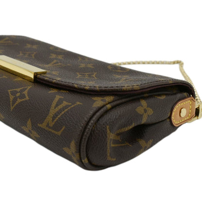 LOUIS VUITTON Favorite PM Monogram Canvas Shoulder Bag Brown
