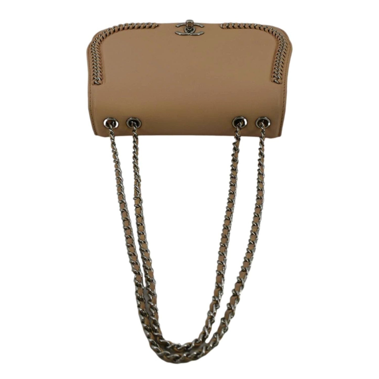 CHANEL Braided Chic Flap Small Leather Shoulder Bag Light Beige