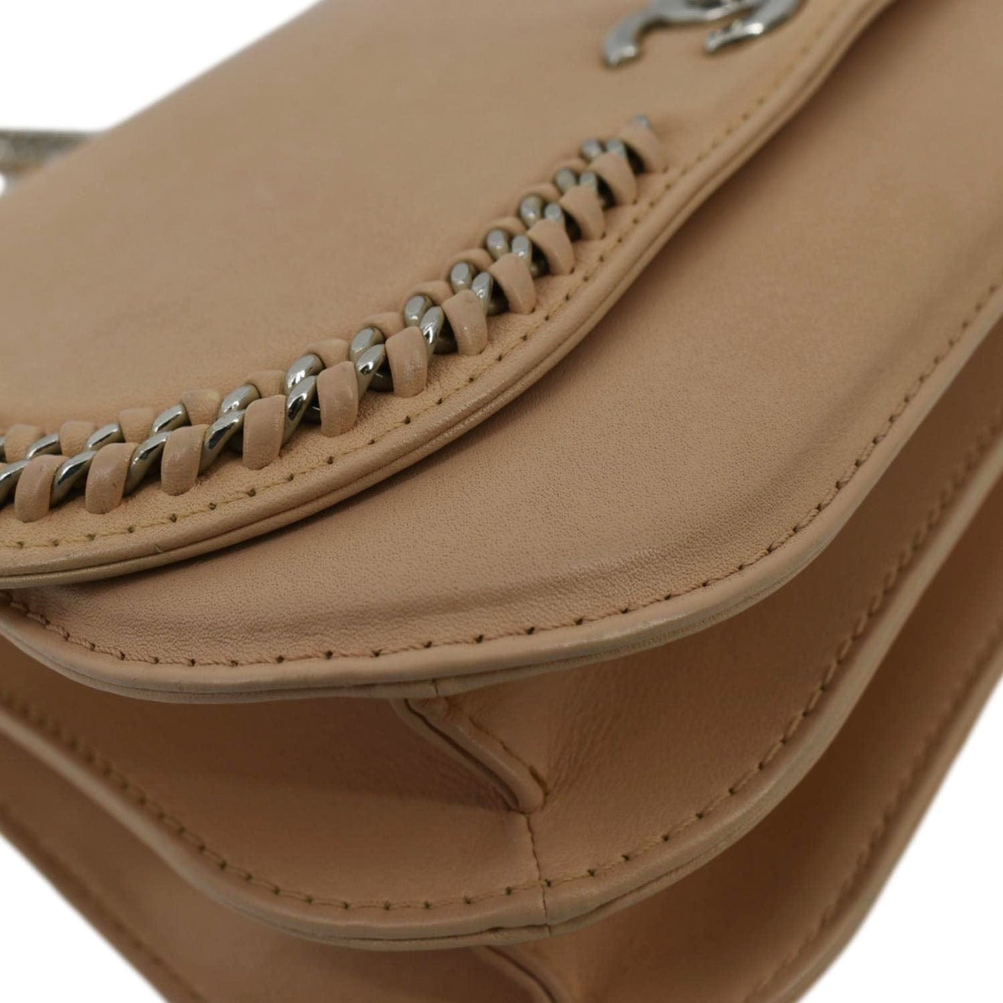 CHANEL Braided Chic Flap Small Leather Shoulder Bag Light Beige