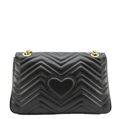 GUCCI GG Marmont Medium Matelasse Shoulder Bag Black 443496