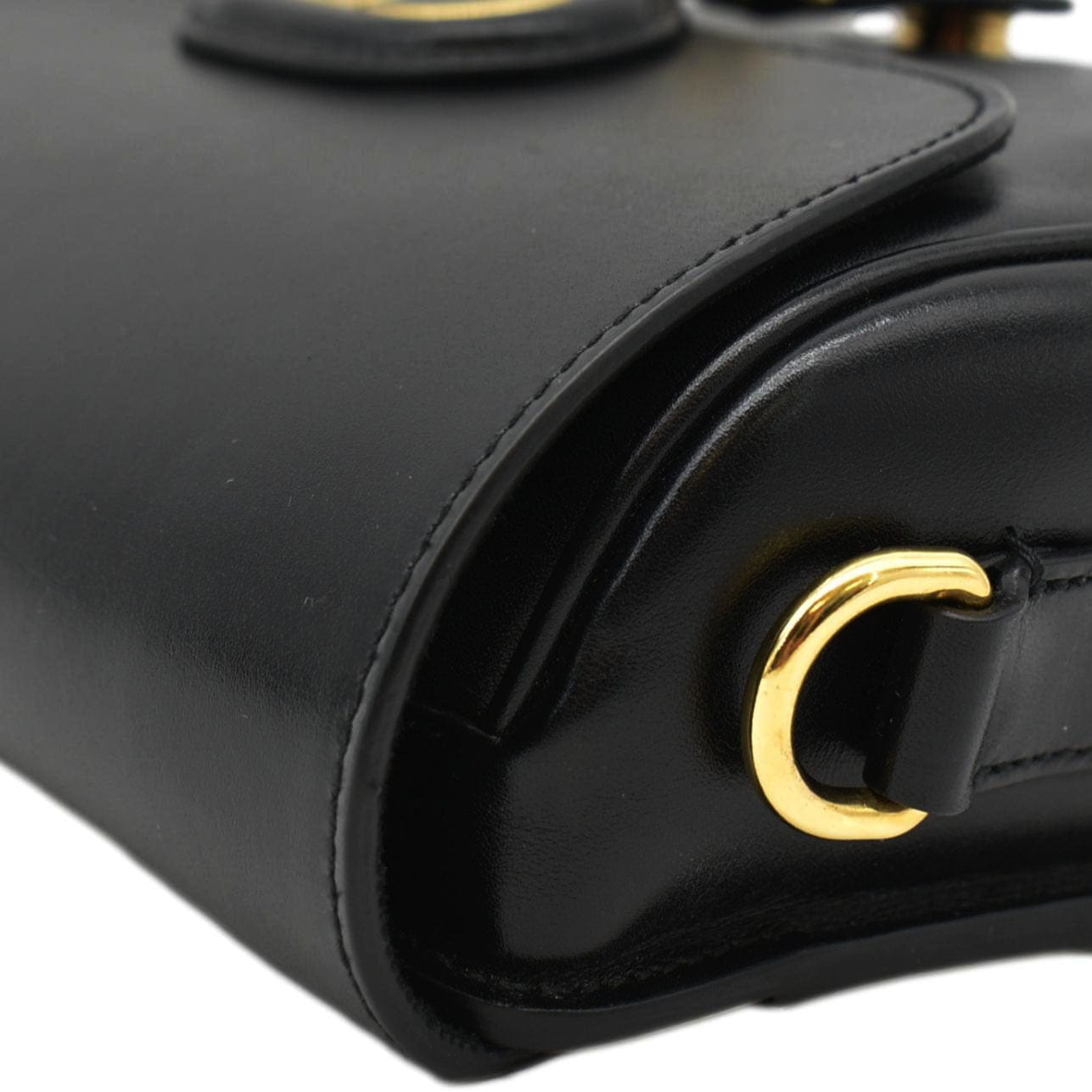 CHRISTIAN DIOR Bobby Medium Calfskin Leather Shoulder Bag Black