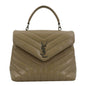 YVES SAINT LAURENT Loulou Top Handle Quilted Leather Shoulder Bag Beige