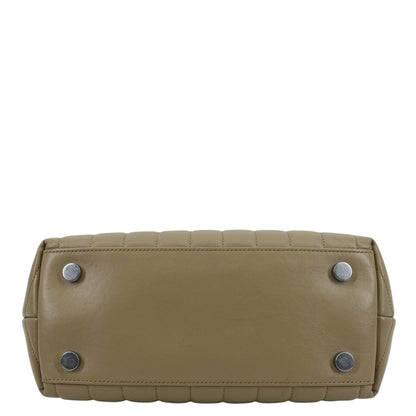 YVES SAINT LAURENT Loulou Top Handle Quilted Leather Shoulder Bag Beige