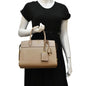 PRADA Esplanade Medium Saffiano Leather Shoulder Bag Beige