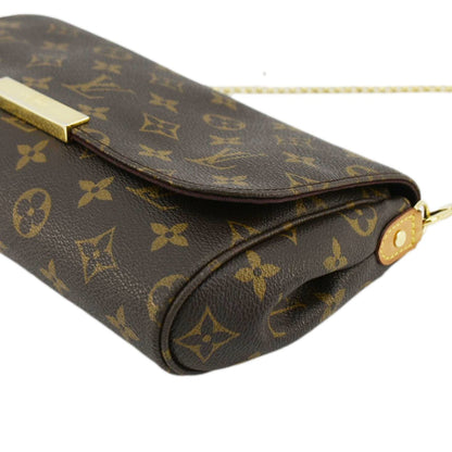 LOUIS VUITTON Favorite MM Monogram Canvas Shoulder Bag Brown