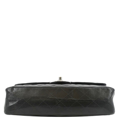 CHANEL Classic Medium Double Flap Leather Shoulder Bag Black