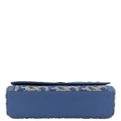 BURBERRY Note TB Small Sequins Yarn Shoulder Bag Blue
